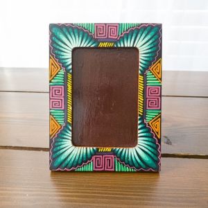 Handmade Hand Painted Brightly Colored Slide In Wooden Picture Frame